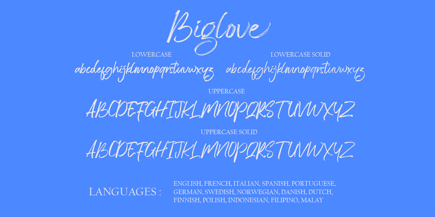Пример шрифта Biglove Solid